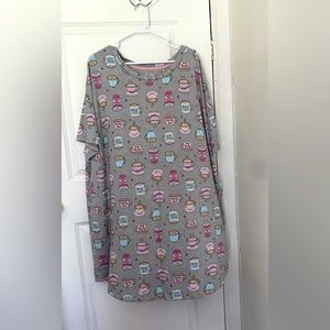 Coffee Motif s/s Nightshirt Sleepshirt Super Soft Small / Medium